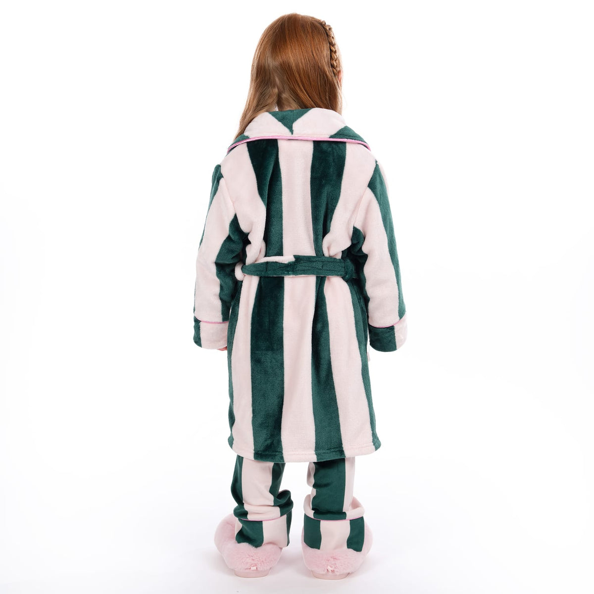 Originals Kids Pink & Green Striped Dressing Gown, product image 5