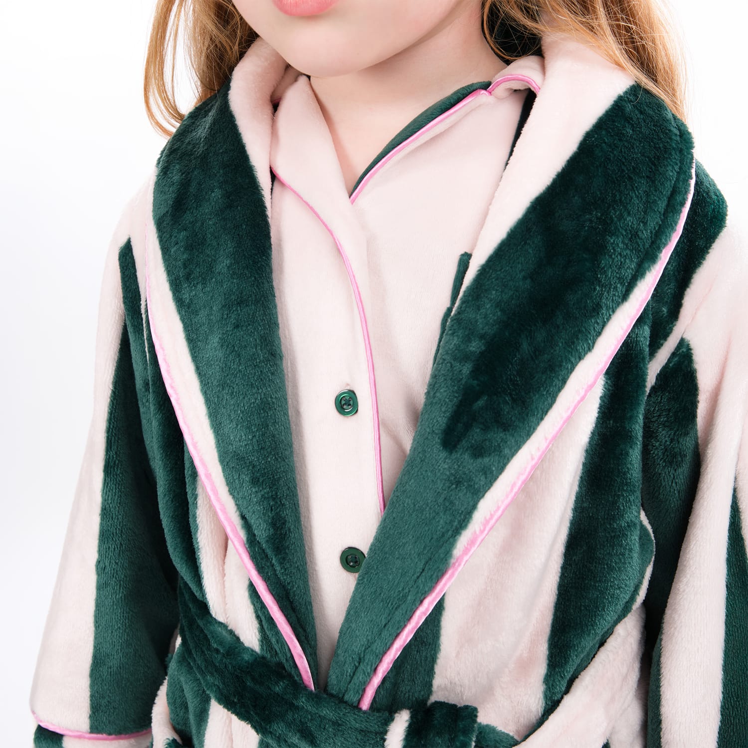 Originals Kids Pink & Green Striped Dressing Gown, product image 3