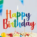 Let's Party Rainbow Happy Birthday Candle Topper