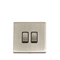 Pifco 10A Brushed Double Switch