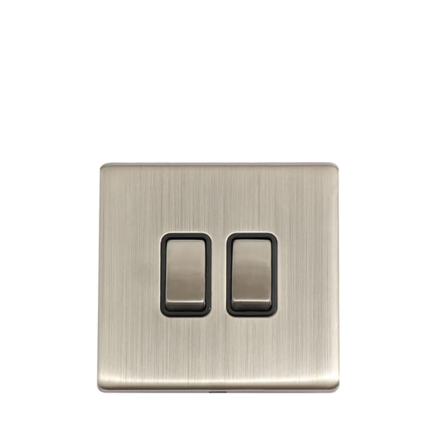 Pifco 10A Brushed Double Switch
