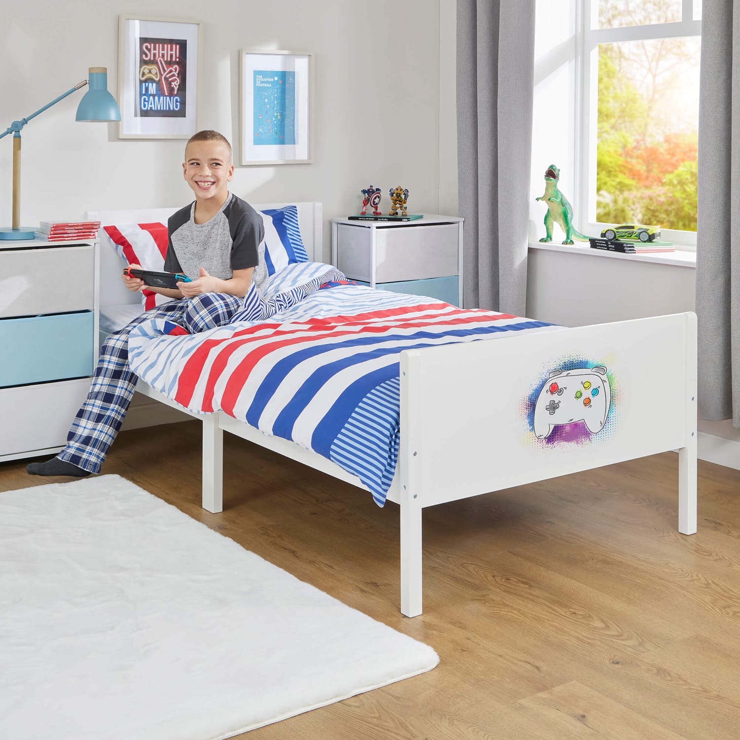Liberty House Toys Kids White Single Bed – Gaming, product image 2
