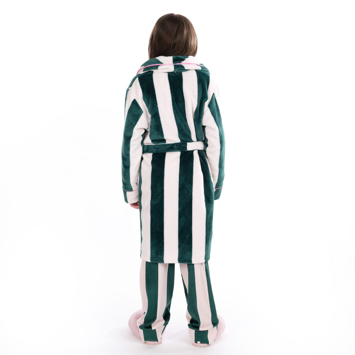 Originals Kids Pink & Green Striped Dressing Gown, product image 6