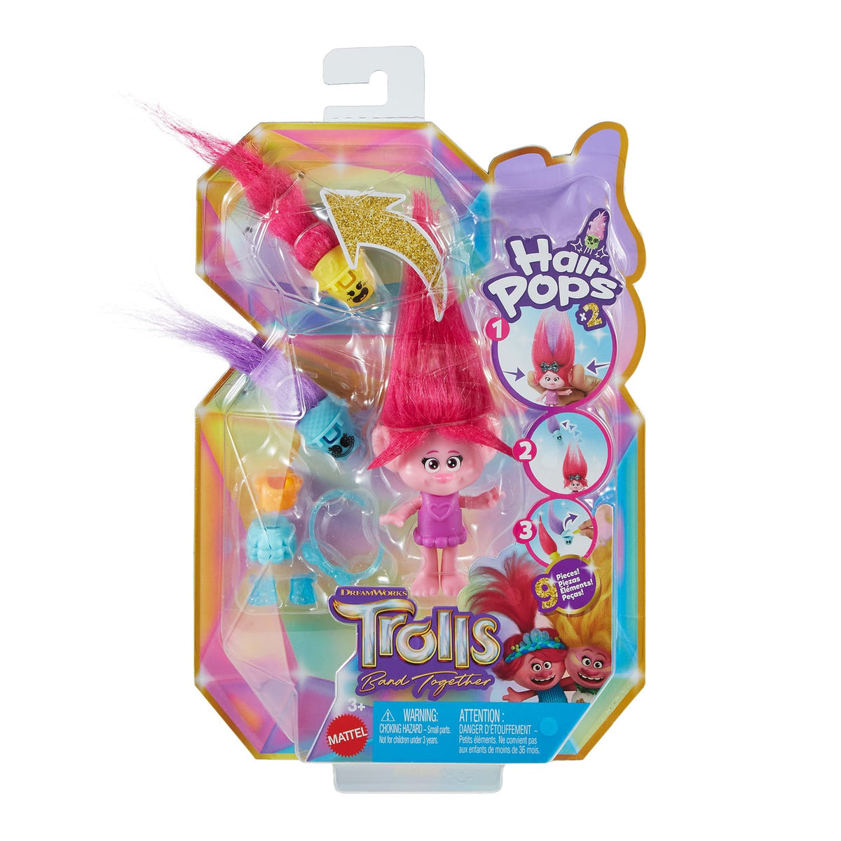 Trolls Band Together Hair Pops Small Doll - Poppy