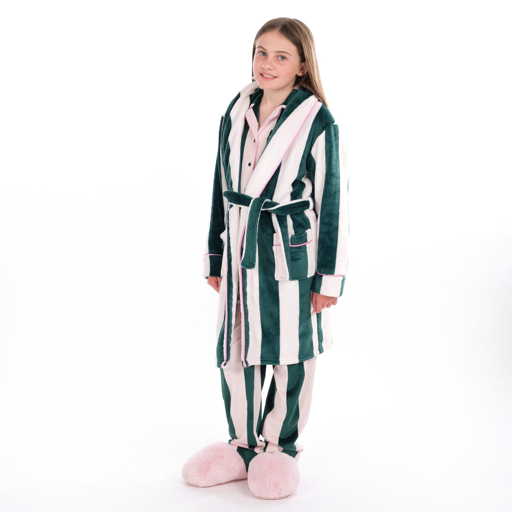 Originals Kids Pink & Green Striped Dressing Gown, product image 2