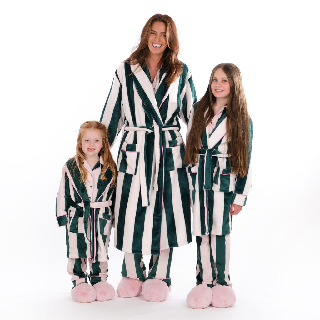 Originals Kids Pink & Green Striped Dressing Gown, product image 7
