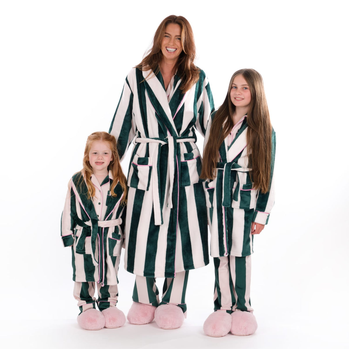 Originals Kids Pink & Green Striped Dressing Gown, product image 7