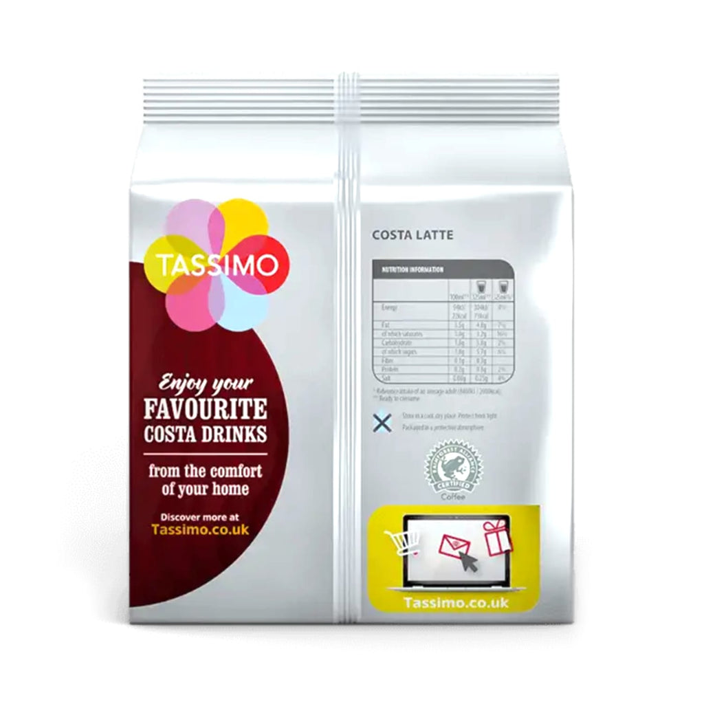 Tassimo Costa Latte Pods 27.9g x8, product image 2